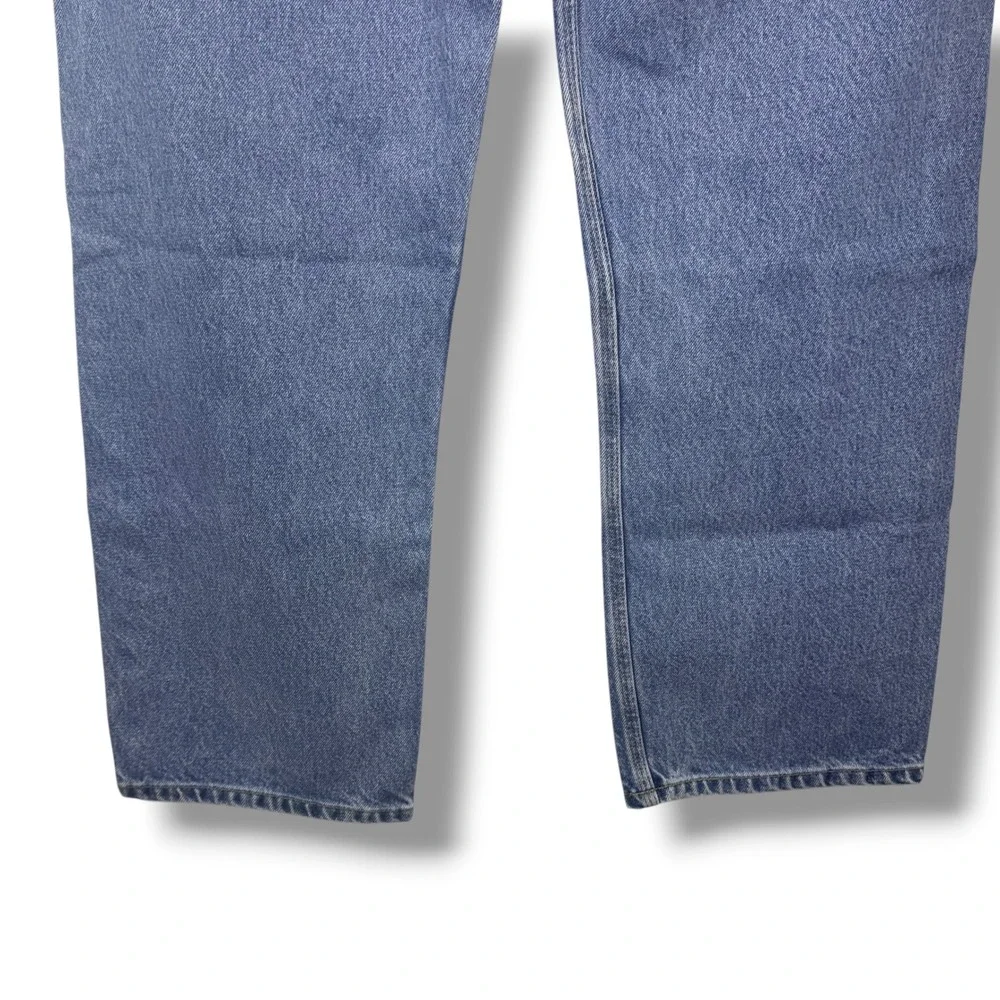 Carhartt Jeans Men 42x30 Blue Denim Traditional Fit‎ Cotton Workwear Logo B180